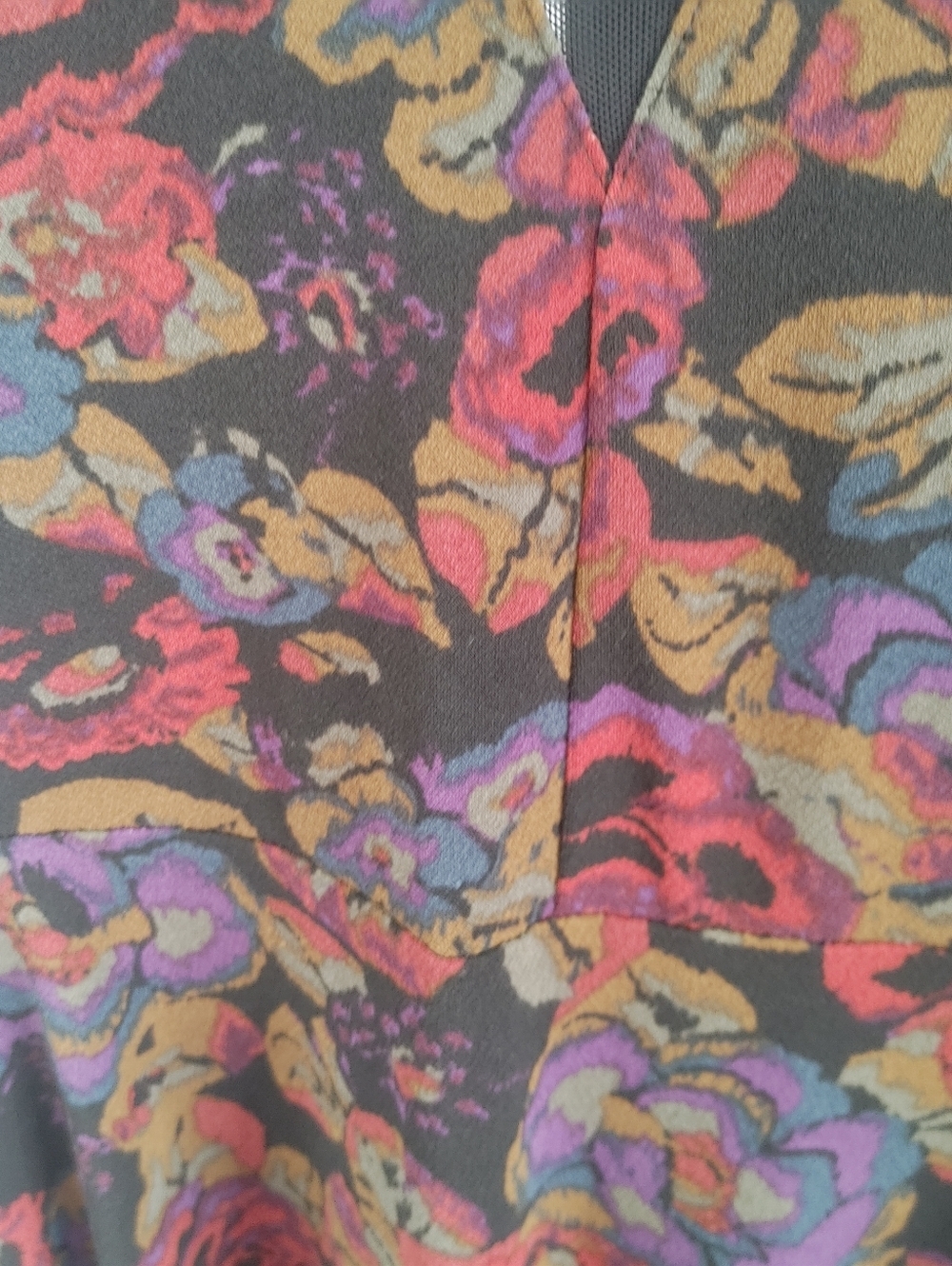 Kimchi Blue Floral Fit Flare Dress Small Mesh V Neck Skater Boho - Picture 11 of 13